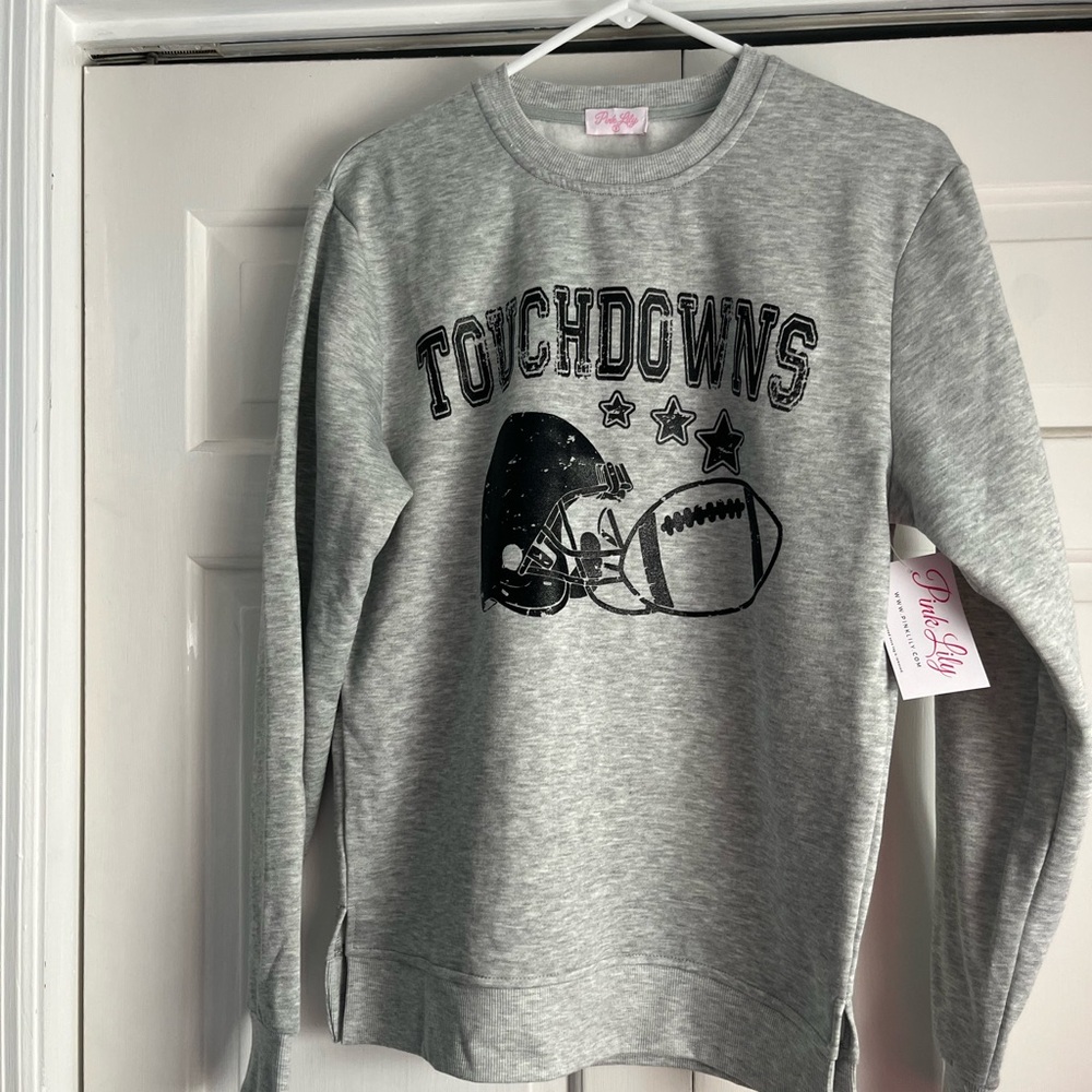 NWT Pink Lily Game Day Touchdown Sweatshirt Size Small